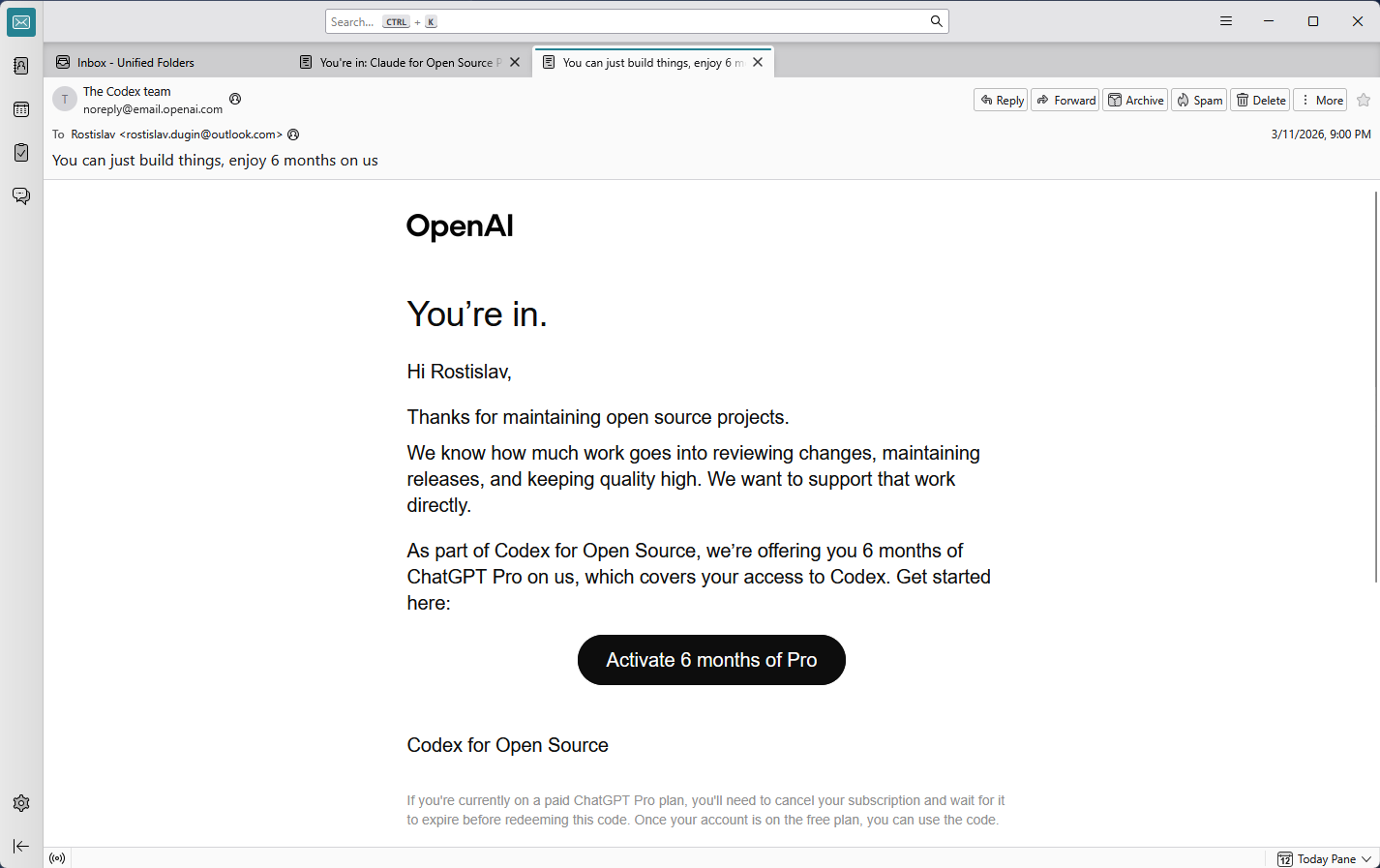 Databasus accepted into Codex for Open Source program by OpenAI