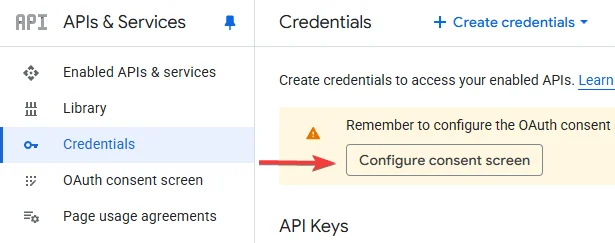 Configure consent screen