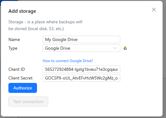 Fill credentials data