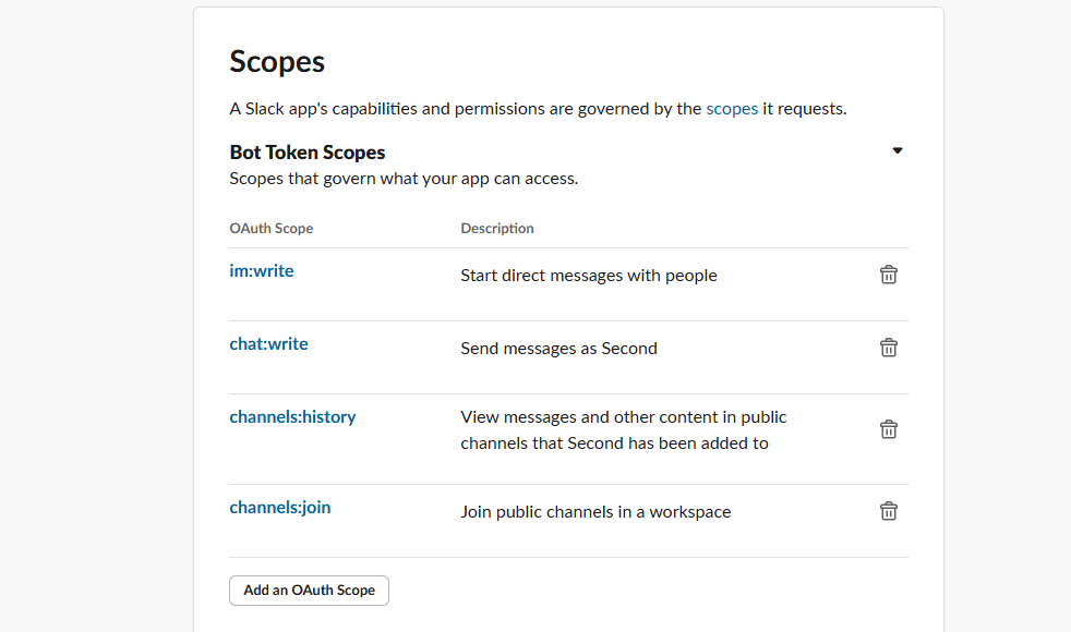 Add Bot Token Scopes